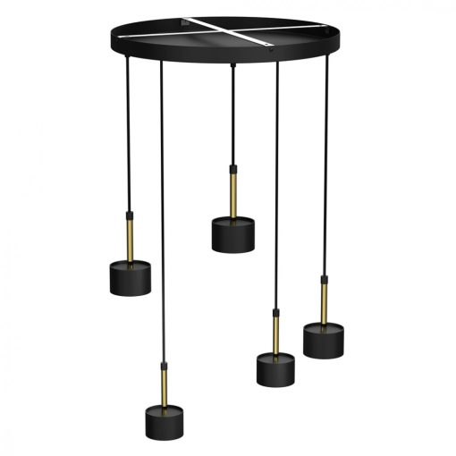Pendant lamp ARENA BLACK/GOLD 5xGX53