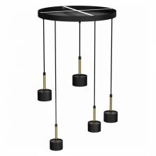 Pendant lamp ARENA BLACK/GOLD 5xGX53