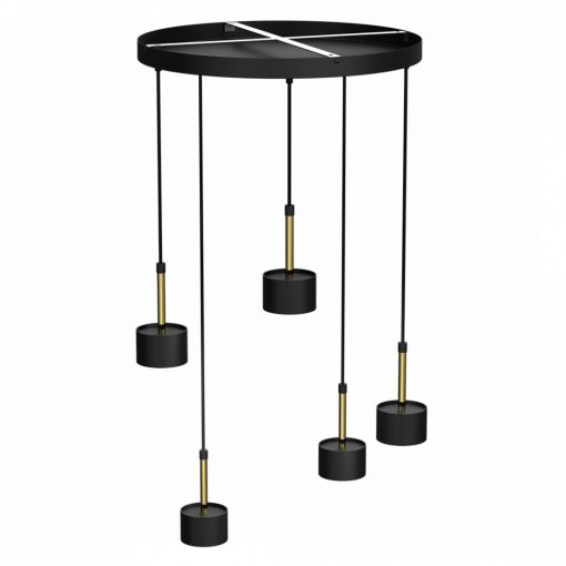 Pendant lamp ARENA BLACK/GOLD 5xGX53