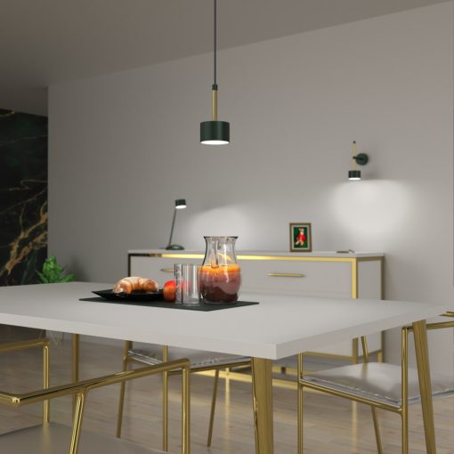 Pendant lamp ARENA GREEN/GOLD 1xGX53