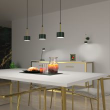 Pendant lamp ARENA GREEN/GOLD 3xGX53