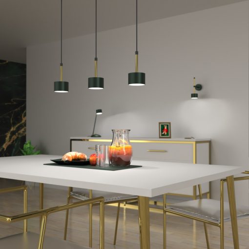 Pendant lamp ARENA GREEN/GOLD 3xGX53