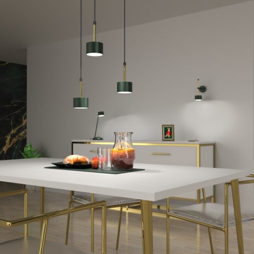 Pendant lamp ARENA GREEN/GOLD 3xGX53