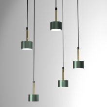 Pendant lamp ARENA GREEN/GOLD 5xGX53