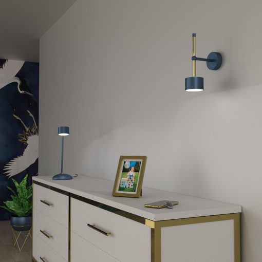 Wall lamp ARENA BLUE/GOLD 1xGX53
