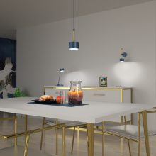 Pendant lamp ARENA BLUE/GOLD 1xGX53