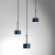 Pendant lamp ARENA BLUE/GOLD 3xGX53