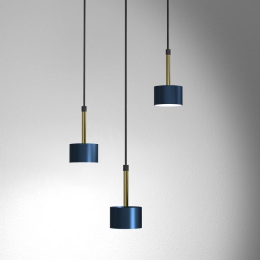 Pendant lamp ARENA BLUE/GOLD 3xGX53
