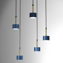 Pendant lamp ARENA BLUE/GOLD 5xGX53