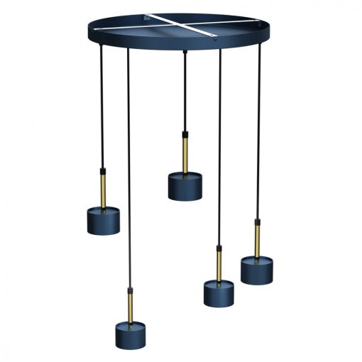 Pendant lamp ARENA BLUE/GOLD 5xGX53