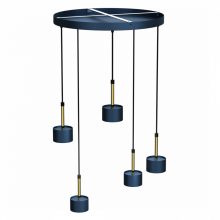 Pendant lamp ARENA BLUE/GOLD 5xGX53