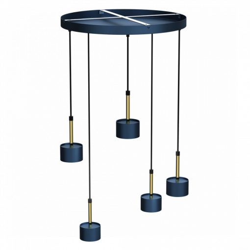 Pendant lamp ARENA BLUE/GOLD 5xGX53
