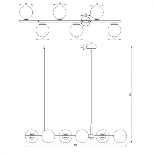 Pendant lamp POP 6xE14