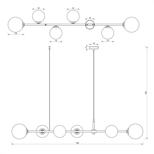Pendant lamp POP 6xE14
