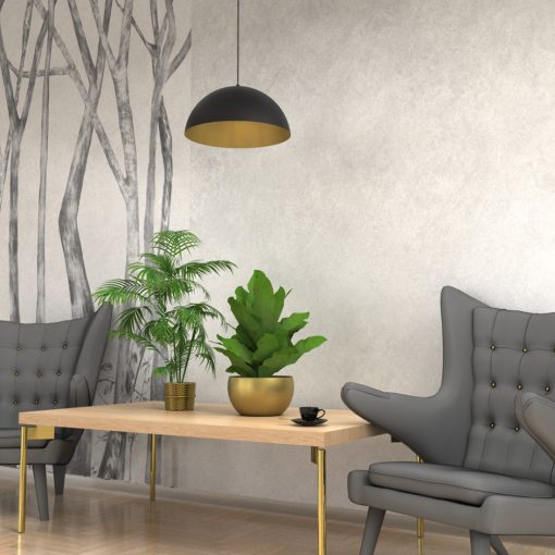 Pendant lamp BETA BLACK/GOLD 1xE27 35cm