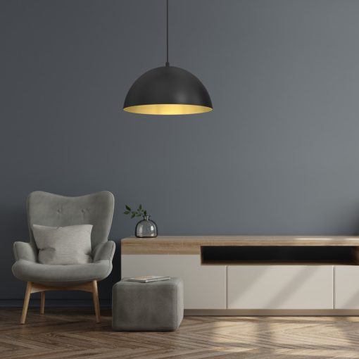 Pendant lamp BETA BLACK/GOLD 1xE27 35cm