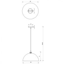 Pendant lamp BETA BLACK/GOLD 1xE27 35cm