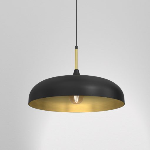 Pendant lamp LINCOLN BLACK/GOLD 1xE27 45cm