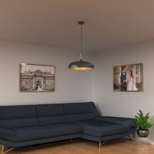 Pendant lamp LINCOLN BLACK/GOLD 1xE27 45cm
