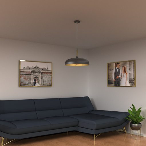 Pendant lamp LINCOLN BLACK/GOLD 1xE27 45cm