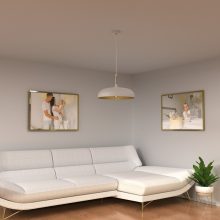 Pendant lamp LINCOLN WHITE/GOLD 1xE27 45cm