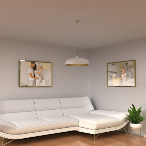 Pendant lamp LINCOLN WHITE/GOLD 1xE27 45cm