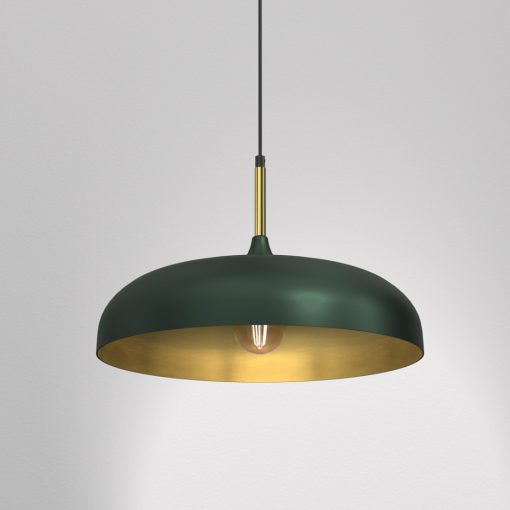 Pendant lamp LINCOLN GREEN/GOLD 1xE27 45cm