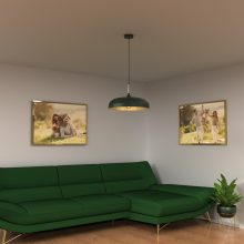 Pendant lamp LINCOLN GREEN/GOLD 1xE27 45cm