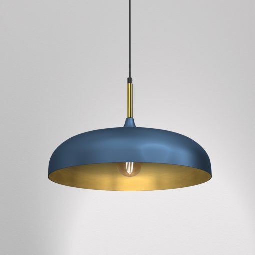Pendant lamp LINCOLN BLUE/GOLD 1xE27 45cm