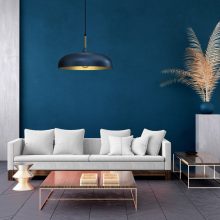 Pendant lamp LINCOLN BLUE/GOLD 1xE27 45cm