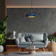 Pendant lamp LINCOLN BLUE/GOLD 1xE27 45cm