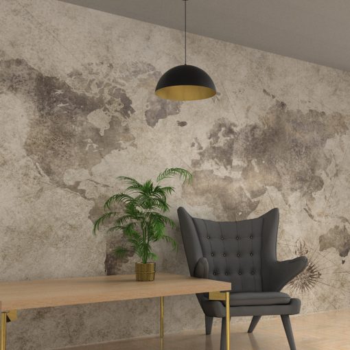 Pendant lamp BETA BLACK/GOLD 1xE27 45cm