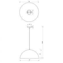 Pendant lamp BETA BLACK/GOLD 1xE27 45cm