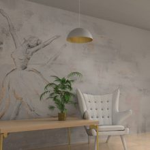 Pendant lamp BETA WHITE/GOLD 1xE27 45cm