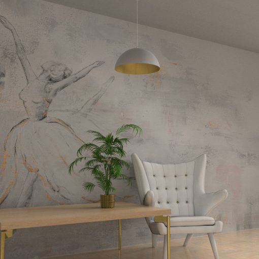 Pendant lamp BETA WHITE/GOLD 1xE27 45cm