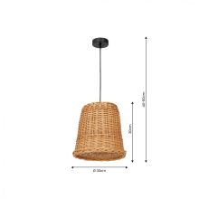 Pendant lamp VIMINI NATURAL WOOD 1xE27