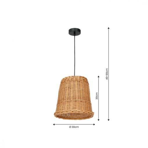 Pendant lamp VIMINI NATURAL WOOD 1xE27