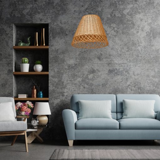 Pendant lamp VIMINI NATURAL WOOD 1xE27
