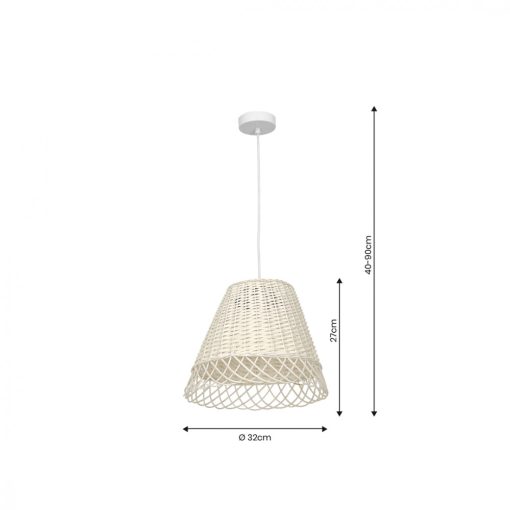 Pendant lamp VIMINI WHITE 1xE27