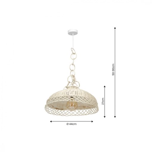 Pendant lamp VIMINI WHITE 1xE27