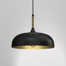 Pendant lamp LINCOLN BLACK/GOLD 1xE27 35cm
