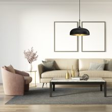 Pendant lamp LINCOLN BLACK/GOLD 1xE27 35cm