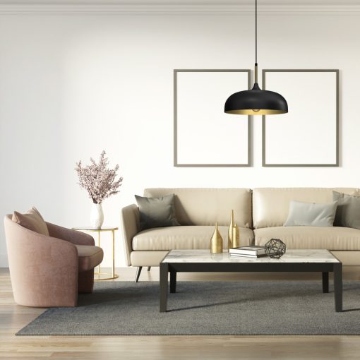 Pendant lamp LINCOLN BLACK/GOLD 1xE27 35cm
