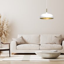 Pendant lamp LINCOLN WHITE/GOLD 1xE27 35cm