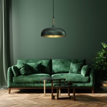 Pendant lamp LINCOLN GREEN/GOLD 1xE27 35cm
