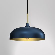 Pendant lamp LINCOLN BLUE/GOLD 1xE27 35cm