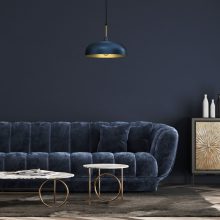 Pendant lamp LINCOLN BLUE/GOLD 1xE27 35cm