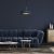 Pendant lamp LINCOLN BLUE/GOLD 1xE27 35cm