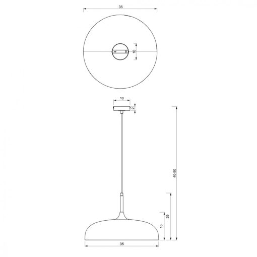 Pendant lamp LINCOLN BLUE/GOLD 1xE27 35cm