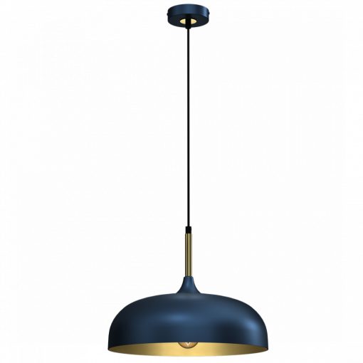 Pendant lamp LINCOLN BLUE/GOLD 1xE27 35cm